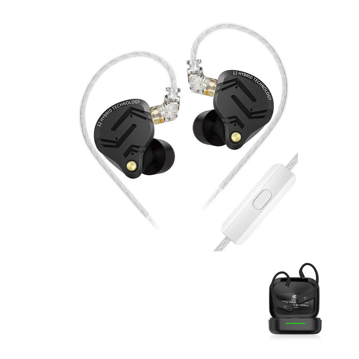 KZ ZS12 PRO X 12 Drivers with KZ AE01 Bluetooth adapter — Padrão / Com Microfone / Com Bluetooth, Tuning / Com Microfone / Com Bluetooth