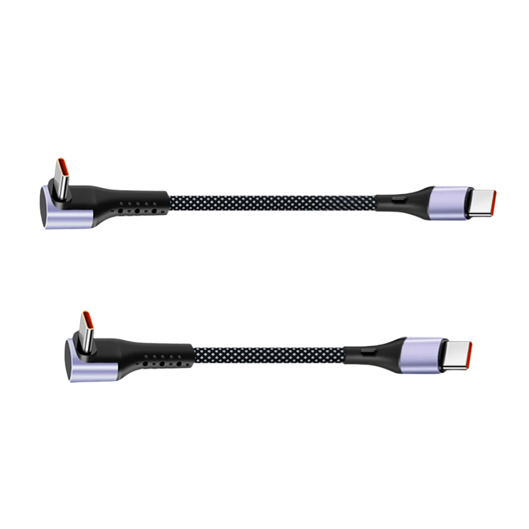 Cabo USB-C 90° para USB-C – Carregamento Rápido e Transferência de Dados