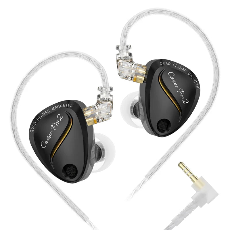 KZ Castor Pro 2 preto com cabo 3,5 mm sem microfone