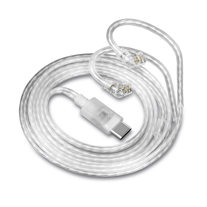 Cabo KZ USB-C OFC Banhado a Prata Premium