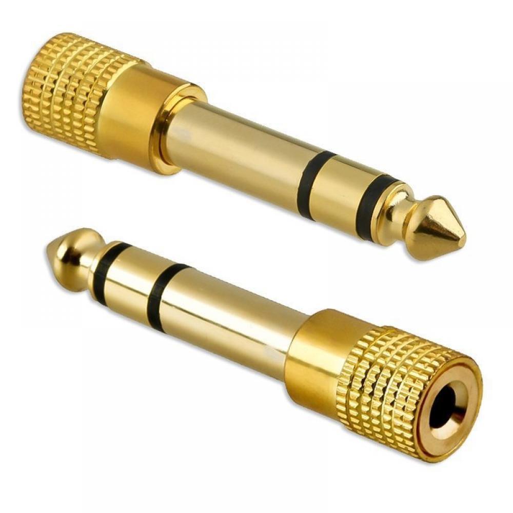 Adaptador Estéreo Banhado a Ouro P10 x P2 - Kz Music Store