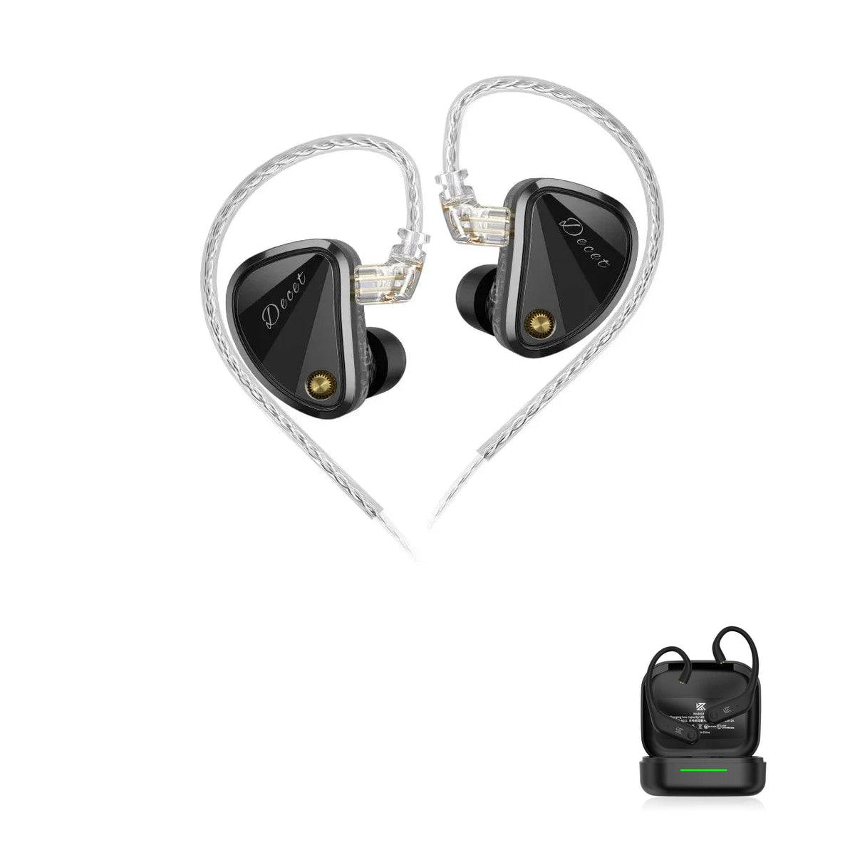KZ Decet – Fone In-Ear de 10 Drivers Dinâmicos with KZ AE01 Bluetooth adapter — Padrão / Sem Microfone / Com Bluetooth