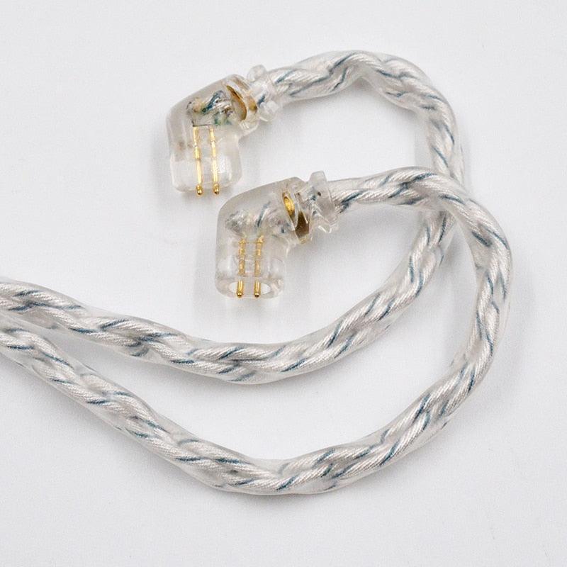 Cabo KZ 8 Núcleos Banhado a Prata - KZ Music Store