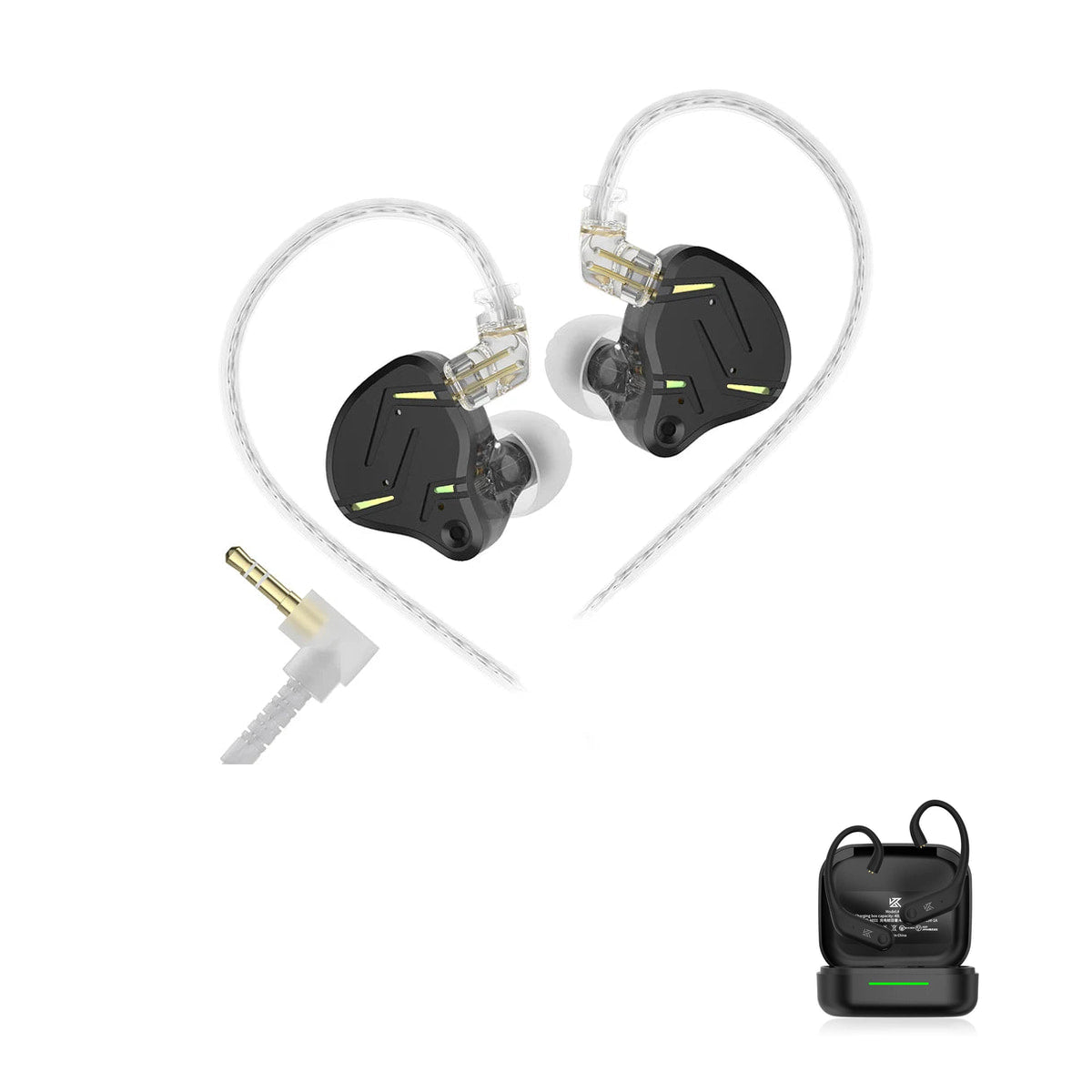 KZ ZST Pro X — Fone Intra-Auricular Híbrido com Driver Duplo with KZ AE01 Bluetooth adapter — Preto / Sem Microfone / Com Bluetooth, Preto / Com Microfone / Com Bluetooth, Preto / Com Microfone USB-C / Com Bluetooth
