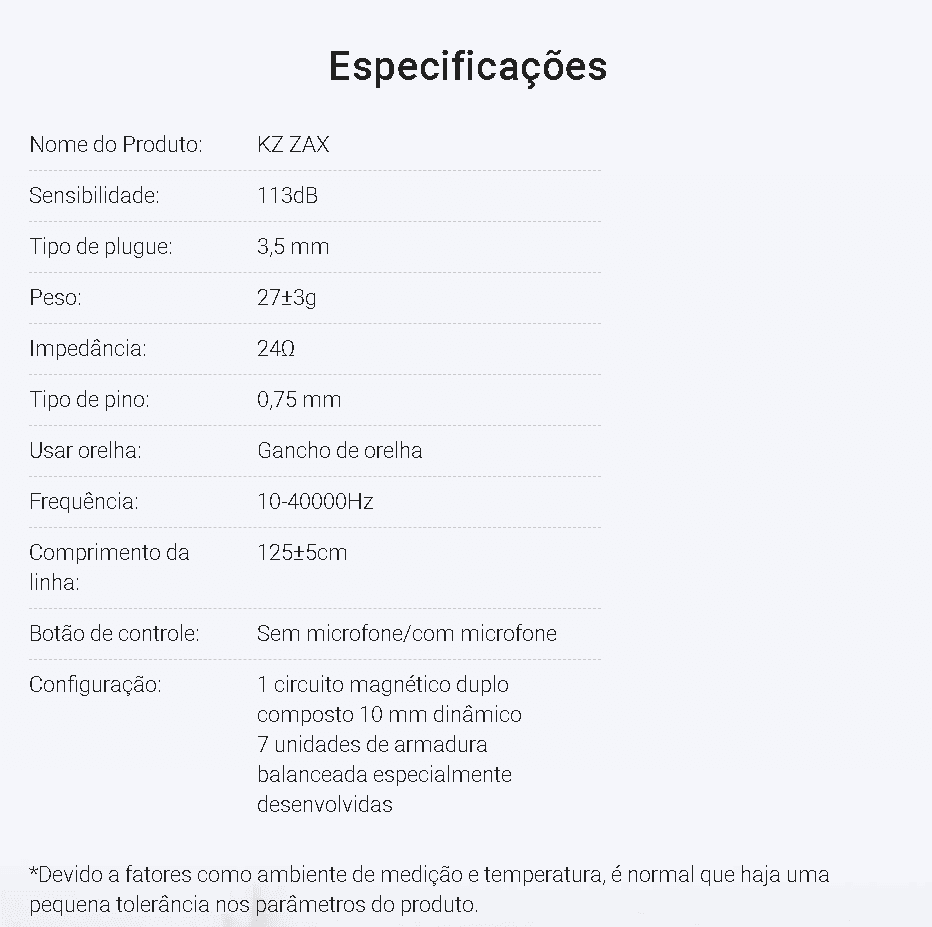 Fone de Ouvido in-ear 16 Drivers KZ ZAX - Kz Music Store