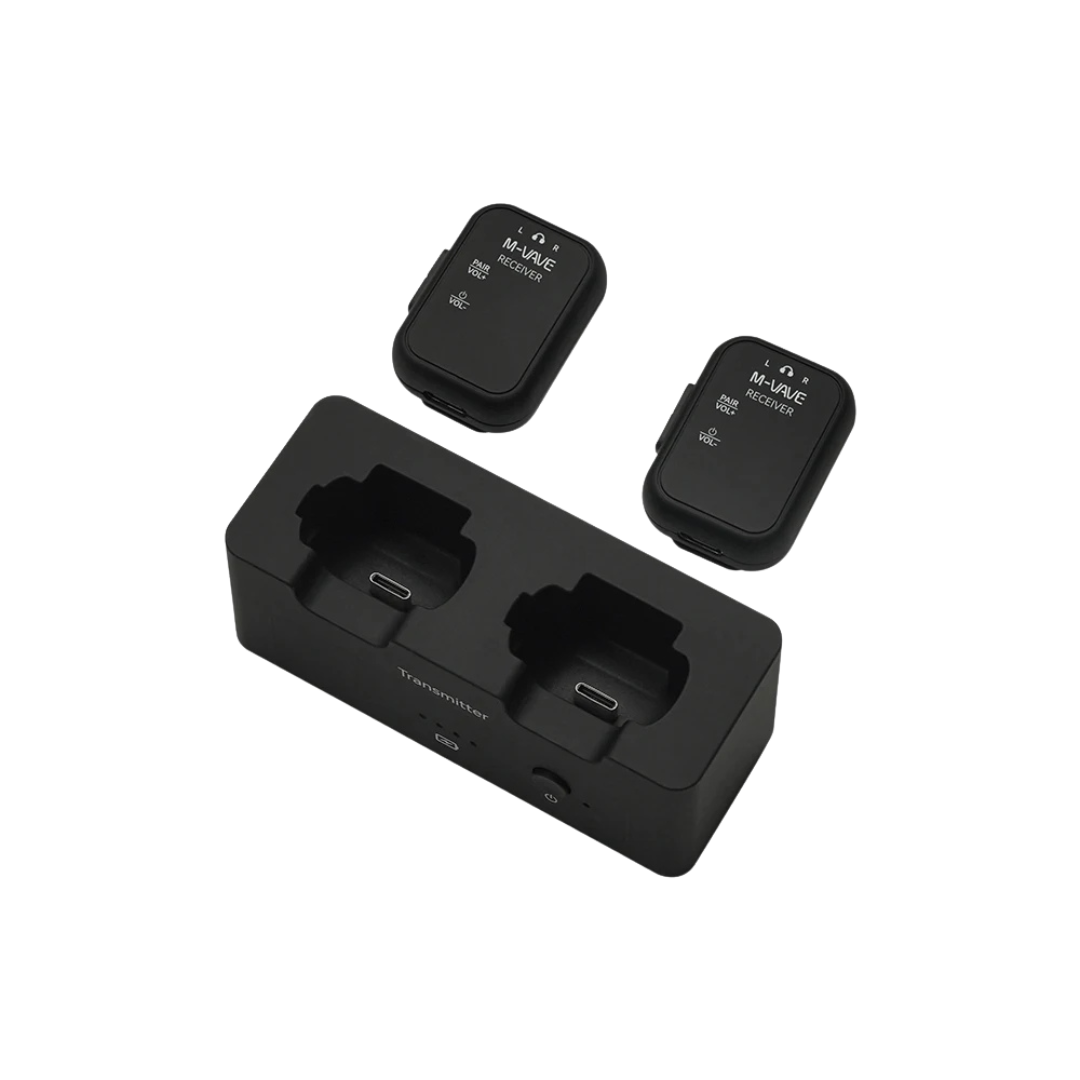 aNovo M-VAVE WP-12 – Sistema de Monitoramento In-Ear Sem Fio (1 Transmissor + 2 Receptores)