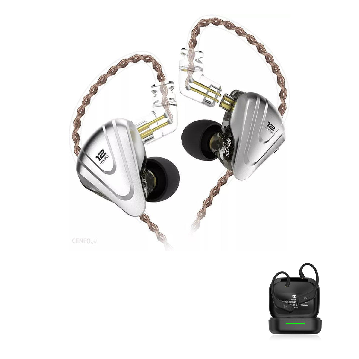 KZ ZSX Gamer with KZ AE01 Bluetooth adapter — Preto / Sem Microfone / Com Bluetooth