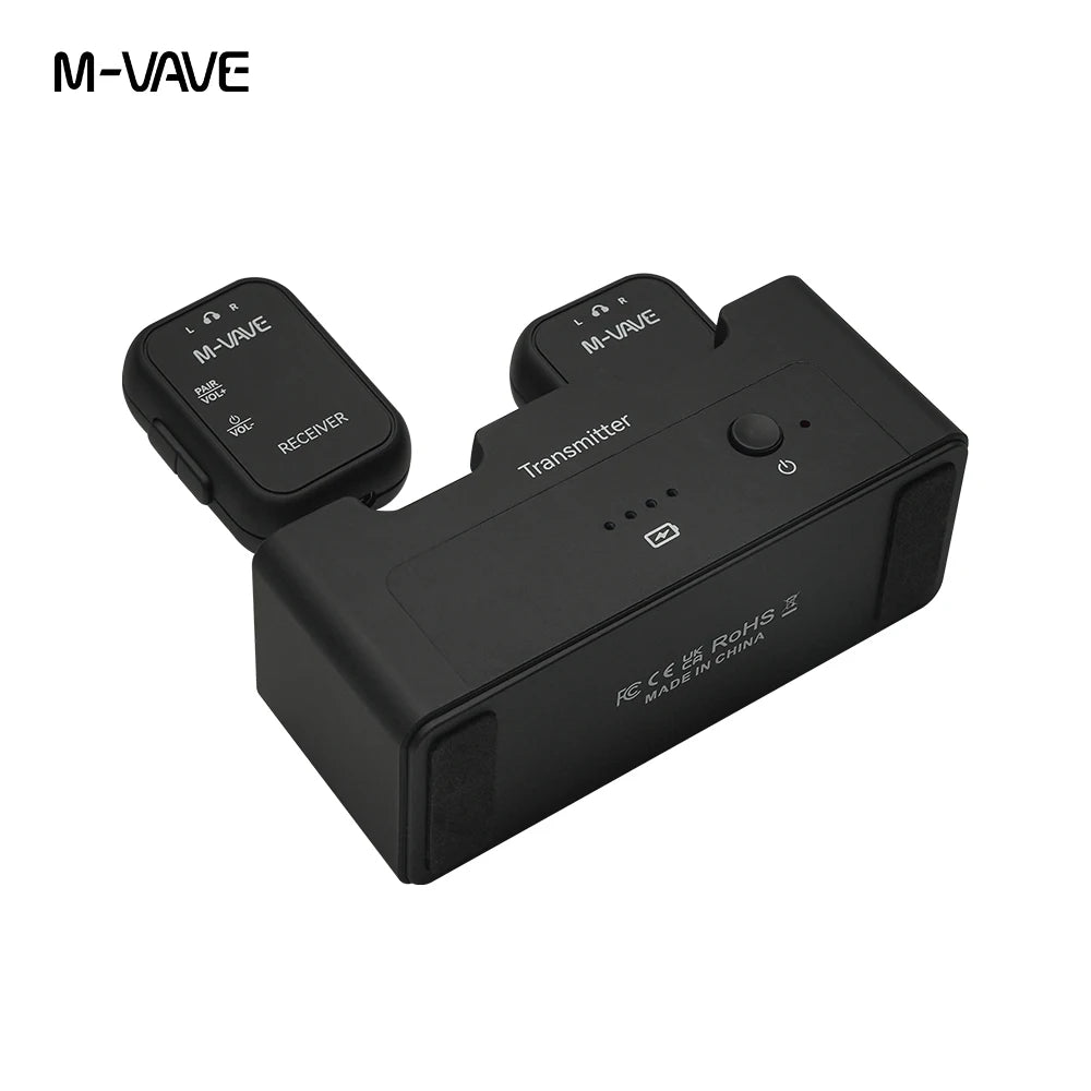 Novo M-VAVE WP-12 – Sistema de Monitoramento In-Ear Sem Fio (1 Transmissor + 2 Receptores)