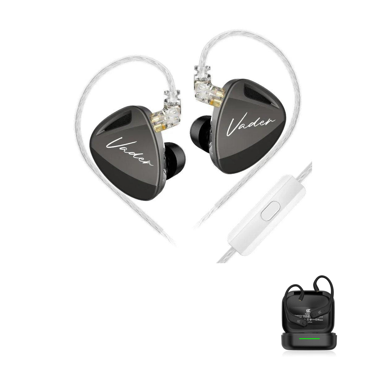 Fone de ouvido in-ear driver triplo KZ Vader with KZ AE01 Bluetooth adapter — Alta-Resolução / Com Microfone / Com Bluetooth
