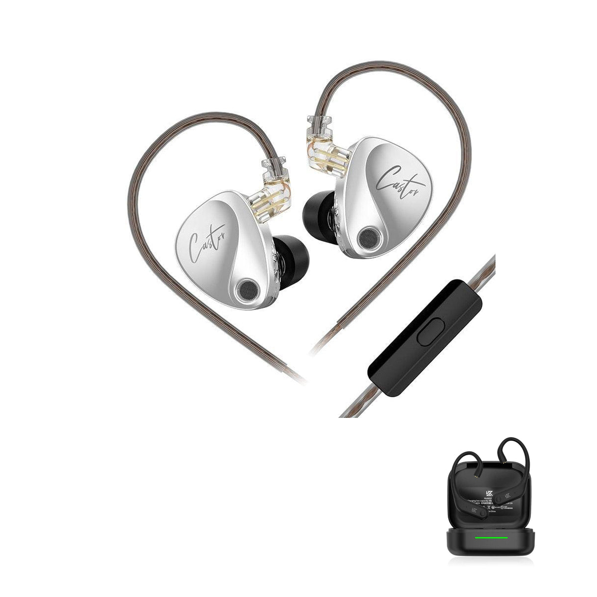 KZ Castor with KZ AE01 Bluetooth adapter — Padrão / Com Microfone / Com Bluetooth