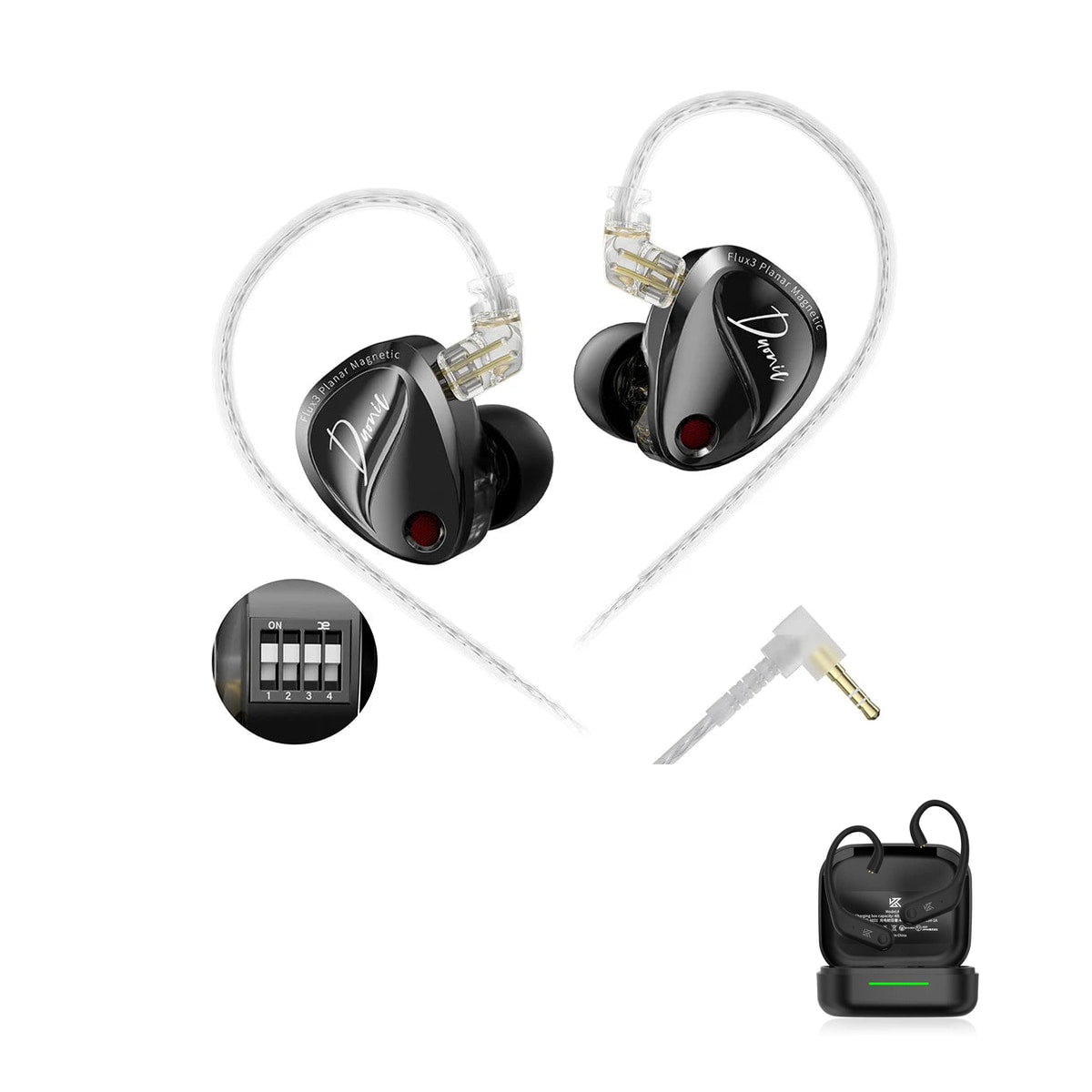 KZ Duonic – Driver Planar Magnético Avançado with KZ AE01 Bluetooth adapter — Tuning / Sem Microfone (P2) / Com Bluetooth