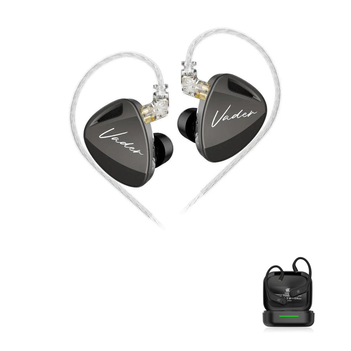 Fone de ouvido in-ear driver triplo KZ Vader with KZ AE01 Bluetooth adapter — Alta-Resolução / Sem Microfone / Com Bluetooth