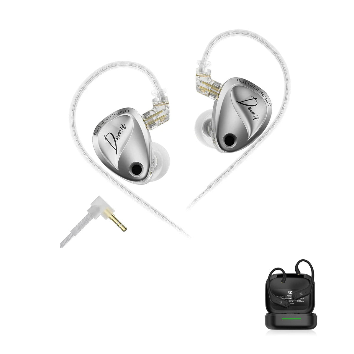 KZ Duonic – Driver Planar Magnético Avançado with KZ AE01 Bluetooth adapter — Padrão / Sem Microfone (P2) / Com Bluetooth