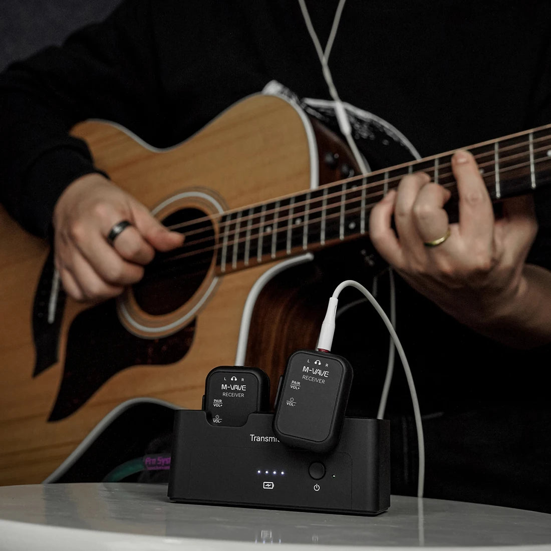 Novo M-VAVE WP-12 – Sistema de Monitoramento In-Ear Sem Fio (1 Transmissor + 2 Receptores)