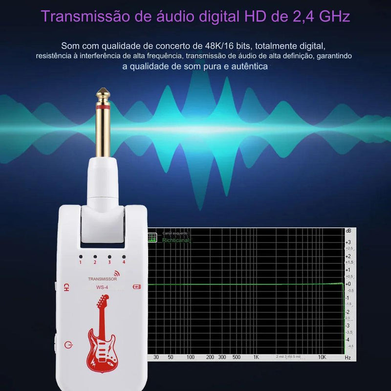 Transmissor sem fio para instrumentos KZ Music Store KZM WS-4