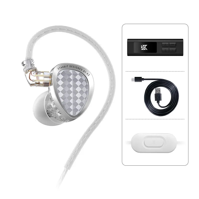 KZ Starbit — Fone In-Ear Gamer Híbrido com Placa de Som e Display