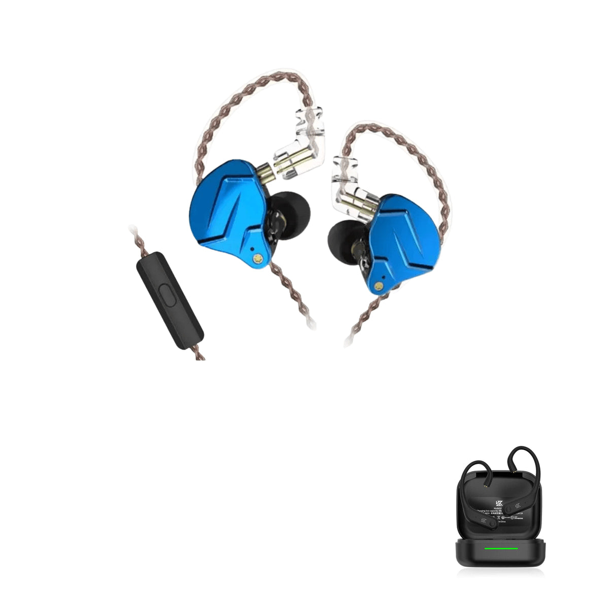 KZ ZSN PRO with KZ AE01 Bluetooth adapter — Royal Blue • Versão Limitada / Com Microfone / Com Bluetooth