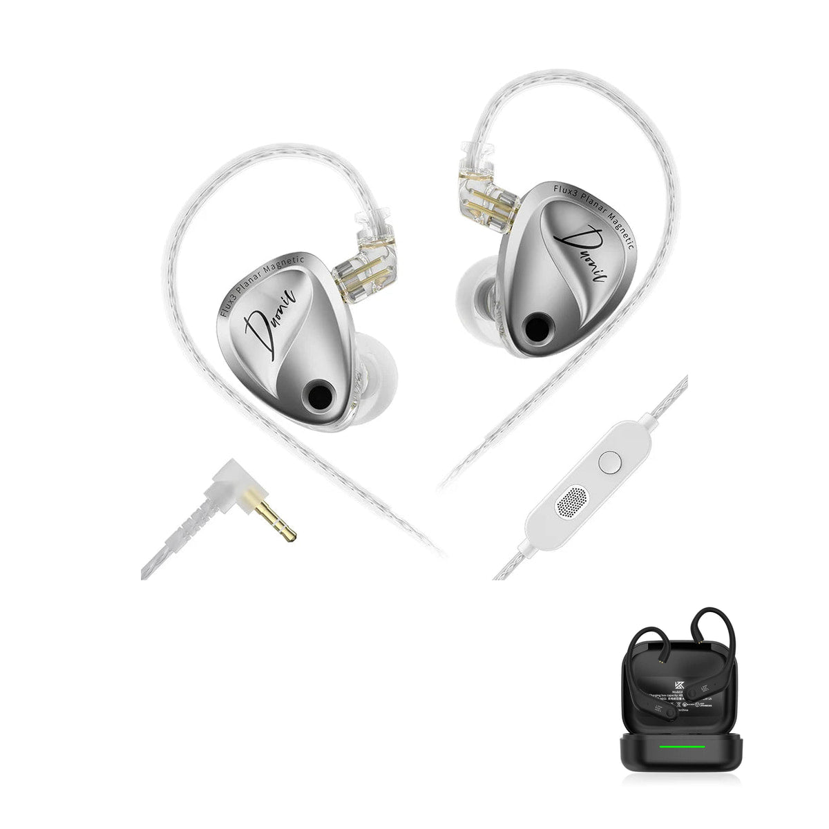 KZ Duonic – Driver Planar Magnético Avançado with KZ AE01 Bluetooth adapter — Padrão / Com Microfone (P2) / Com Bluetooth