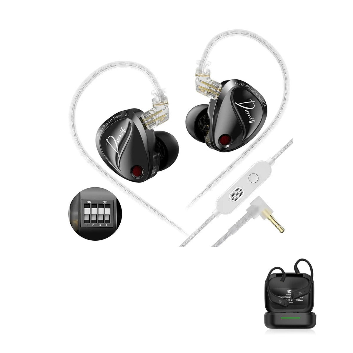 KZ Duonic – Driver Planar Magnético Avançado with KZ AE01 Bluetooth adapter — Tuning / Com Microfone (P2) / Com Bluetooth