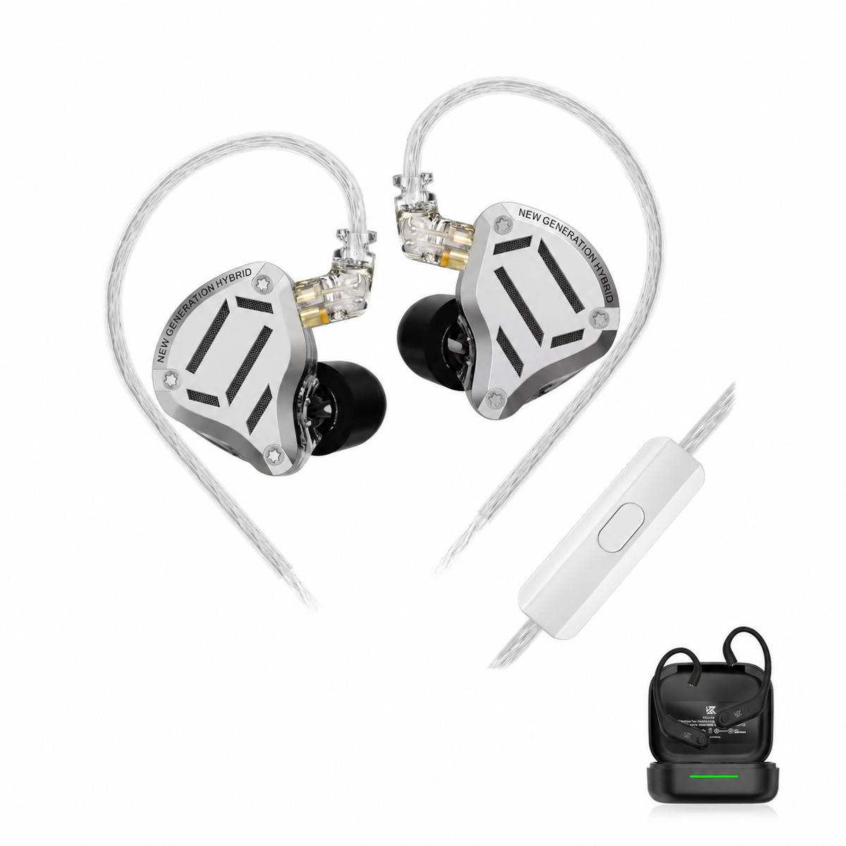 KZ ZS10 PRO 2 Gamer – Prata – Com Microfone – Com Bluetooth KZ AE01