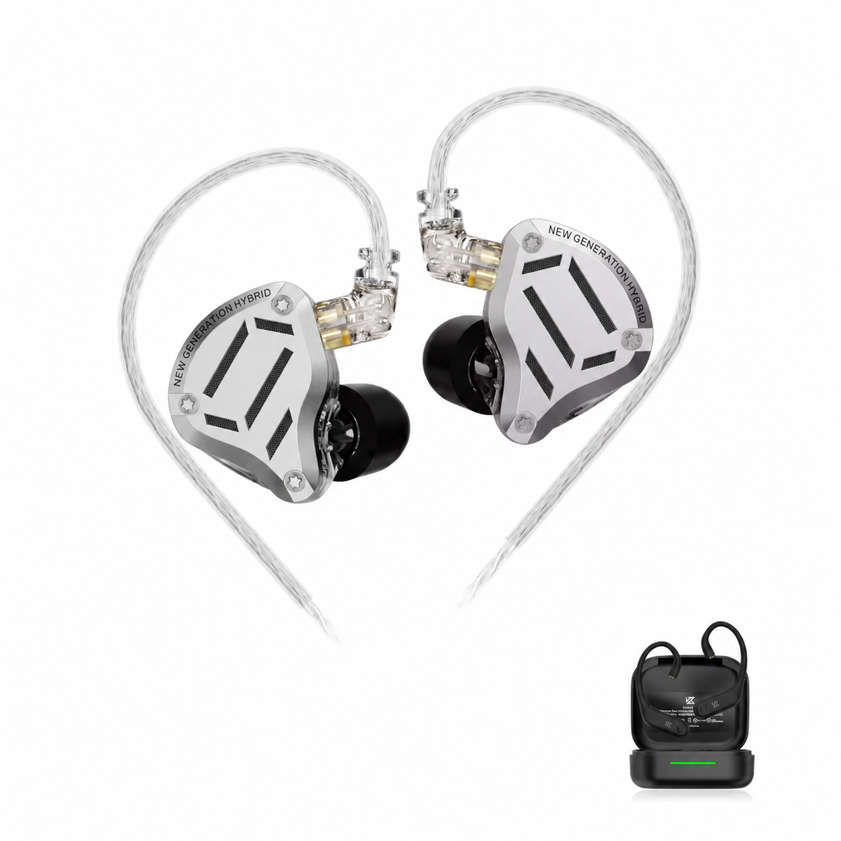 KZ ZS10 PRO 2 Gamer – Prata – Sem Microfone – Com Bluetooth KZ AE01